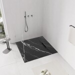 REA - Sprchová vanička Bazalt CARRARA BLACK 90x90 REA-K7003