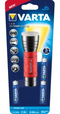 Varta LED Outdoor Sports černá/červená / Svítilna / 235 lm / 3x AAA / IPX4 / dosvit 151 m (17627101421)