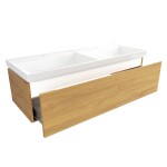 Koupelnová skříňka s umyvadlem SAT Feel 120x30x46 cm medový dub mat SATFEEL120DMU4 SATFEEL120DMU4