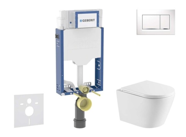 GEBERIT - Kombifix Set předstěnové instalace, klozetu Nefia a sedátka softclose, tlačítko Sigma20, bílá/chrom SANI15CA3148