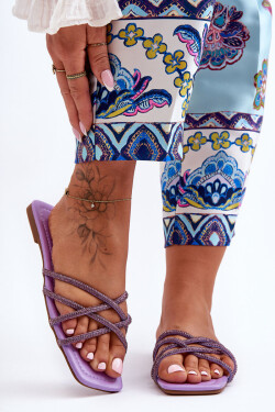 Dámské Klíčky s Proužky a Džety Fialové Leomi 37