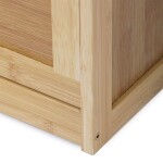 Botník, masiv bambus, přírodní odstín, šedá látka