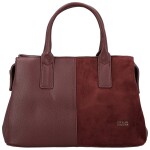 Luxusní dámská koženková kabelka do ruky Coveri Korina, vínová