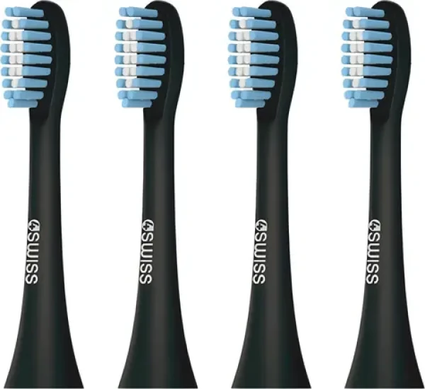 4Swiss Sensitive Clean černá / Náhradní hlavice na zubní kartáček / 4 ks (5906496181160)