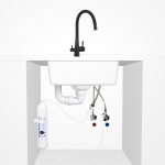 Laveo - Riveco - dřezová baterie s elastickým ramenem,, připojení k vodnímu filtru, černá BRI_B68D