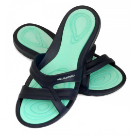 AQUA SPEED Plavecká obuv do bazénu Panama Navy Blue/Turquoise Pattern 10