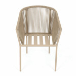 Zahradní židle, hliník, látka, béžová, AZC-C1179 CRM