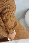 Svetr dlouhý cardigan camel UNI