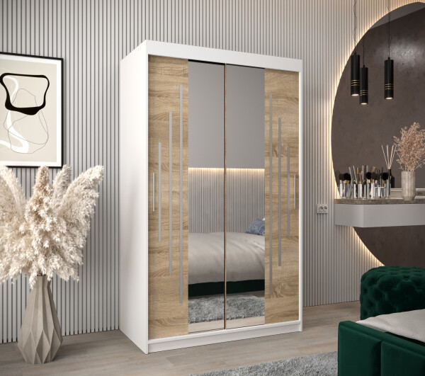 Šatní skříň Abi Y1 Barva korpusu: Bílá, Rozměry: 120 cm, Dveře: Dub sonoma