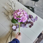 House Doctor Umělá květina Hydrangea 50 cm, růžová barva, plast