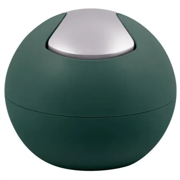 Spirella BOWL MATT mini výklopný odpadkový koš 1 L matný tmavě zelený / plast (7610583208569)