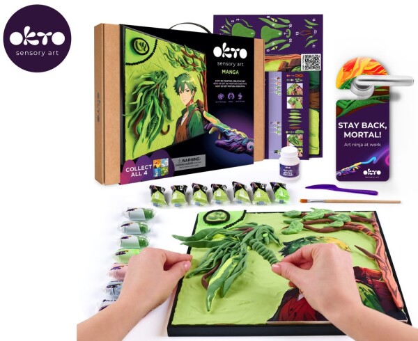 OKTO Manga motiv živlů "Země" výtvarný set 30x40 cm, OKTO, W051104