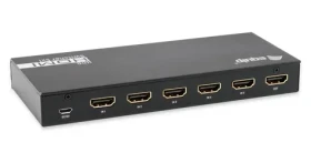 Equip HDMI přepínač 5:1 černý / Přepínač / HDMI 2.0 / 5 vstupů / 4K 60Hz / 18 Gbps / dálkové ovládání (332726)