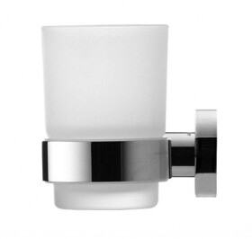 DURAVIT - D-Code Pohárek na kartáčky a pastu s držákem, levý, mléčné sklo/chrom 0099191000