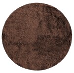 DumDekorace Kulatý, huňatý koberec s dlouhým vlasem v čokoládově hnědé barvě Šířka: 60 cm | Délka: 60 cm