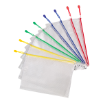 Djois obálka se zipem, A4, PVC síťovina, mix barev, 8 ks