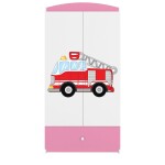 Skříň Babydreams růžová - Hasičské auto