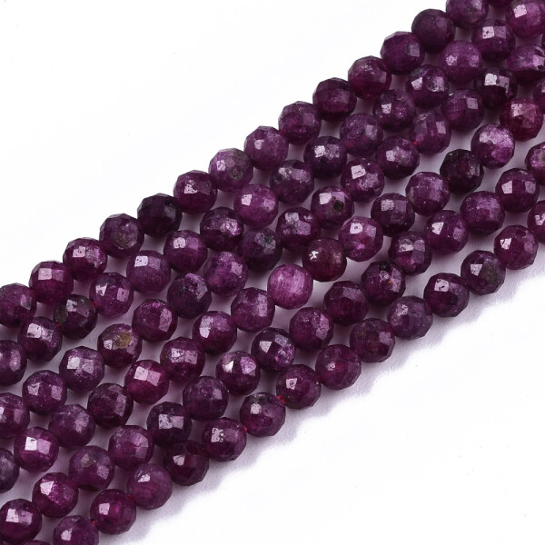 Přírodní rubín - broušený - ∅ 3 mm - 1 ks