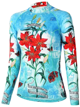 Funkční spodní vrstva CYCOLOGY Tiger Lily, aqua, dámské (Motiv Tiger Lily, velikost XL)