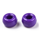 Akrylové korálky - pony beads - tmavě fialové - 6 x 9 mm - 10 ks