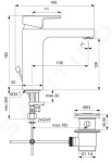 IDEAL STANDARD - Edge Umyvadlová baterie Grande s výpustí, chrom A7109AA