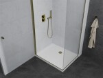 MEXEN/S - Pretoria obdélníkový sprchový kout 90x80, transparent, zlatý + vanička 852-090-080-50-00-4010