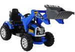 Mamido Elektrický traktor - s radlicí modrý