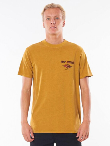 Rip Curl SEARCH ESSENTIAL MUSTARD pánské tričko krátkým rukávem