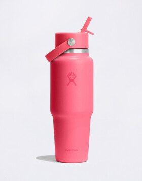 Hydro Flask Wide Mouth Travel Bottle with Flex Straw Cap (946 ml) Popstar Pink