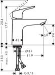 HANSGROHE - Focus E2 Umyvadlová baterie, chrom 31517000