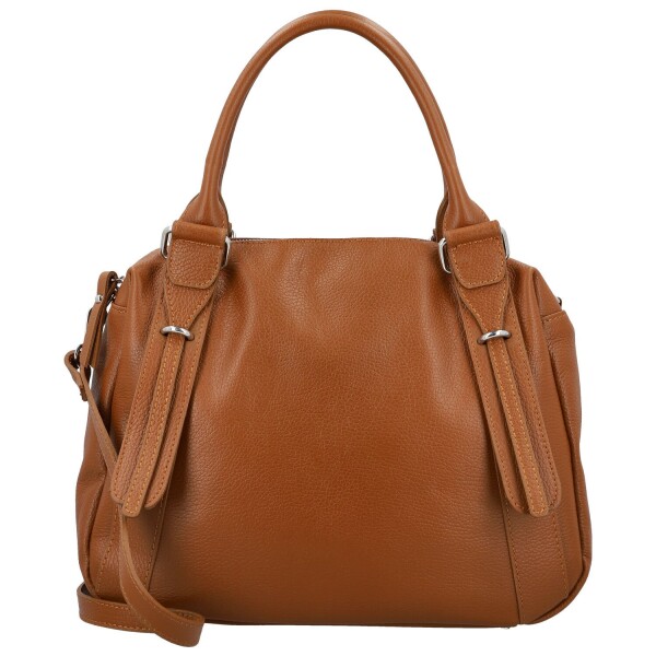 Módní dámská kožená kabelka do ruky Hannah, koňaková