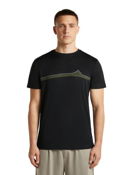 Pánské merino triko krátký rukáv ICEBREAKER Mens Merino 150 Tech Lite SS Tee Range Stripes, Black velikost: S