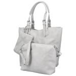 Trendy dámský koženkový set kabelek Catia, světle šedý