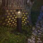 STAR TRADING Zahradní osvětlení na solární napájení Bollard Blace 39 cm, černá barva, kov