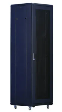 XtendLan 42U/800x1000 černá / Stojanový rozvaděč / 19" / Perforované dveře a záda (PER-42U-80-BLACK-S)
