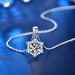 Royal Fashion stříbrný náhrdelník HA-XMZ002-SILVER-MOISSANITE-ZIRCON