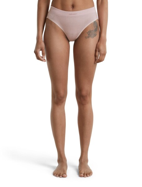 Dámské merino kalhotky ICEBREAKER Wmns Merino Rib Lotus Hipster, Pink Quartz velikost: L