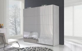 Šatní skříň Dione D01 Barva korpusu: Borovice - norská, Rozměry: 225 cm, Dveře: Velká zrcadla