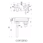 CERANO - Umyvadlová podomítková baterie Tiziana - box - chrom CER-8050BD80350