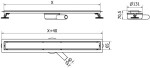 MEXEN/S - 360° MGB odtokový žlab 90 cm černé sklo 1026090-40