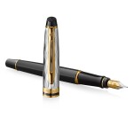 Plnicí pero Waterman Expert Reflections of Paris SE DLX Black GT, hrot M