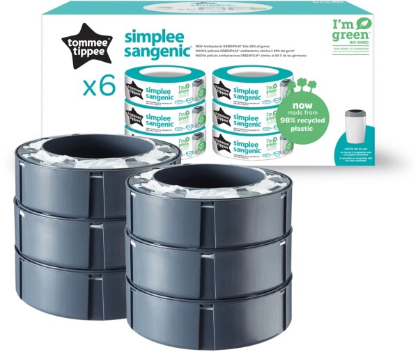 Tommee Tippee Náhradní kazety Sangenic Simplee sada 6ks (pouze pro koš Simplee)