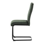 Židle jídelní, zelený samet, černá pohupová podnož
