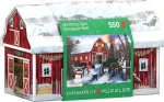 EUROGRAPHICS Puzzle v plechové krabičce Vánoce na farmě