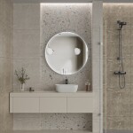 Erga Charlotte, kulaté LED zrcadlo 90cm, černý kovový rám, 2070 lm, 6500K, přední boční osvětlení, ERG-V01-204-9090-BK