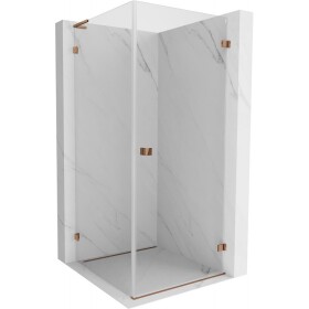 MEXEN/S - Lunar-B L sprchový kout dveře křídlové pravá 90 x 90, transparent, růžové zlato 832L-090-090-60-00-P