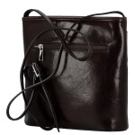 Luxusní dámská kožená crossbody kabelka Liara, tmavě hnědá