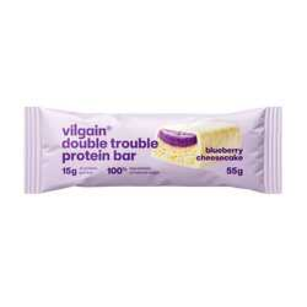 Vilgain Double Trouble Protein Bar Borůvkový cheesecake 55 g