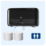 TORK 558048 zásobník na toaletní papír v roli bez dutinek Twin Mid-size černý T7