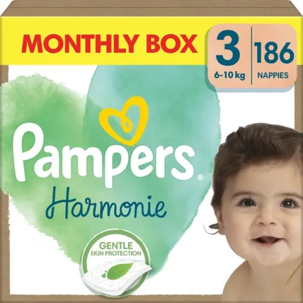 Pampers Harmonie 6-10 kg (186ks) / Pleny / Velikost 3 (6-10 kg) (A860)